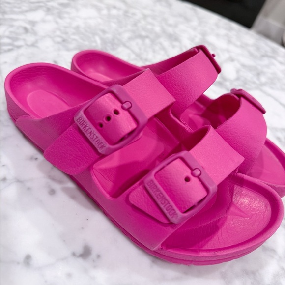 Birkenstock EVA Arizona Kids Size 33 Hot Pink Sandals Waterproof Slide Summer - Picture 7 of 9